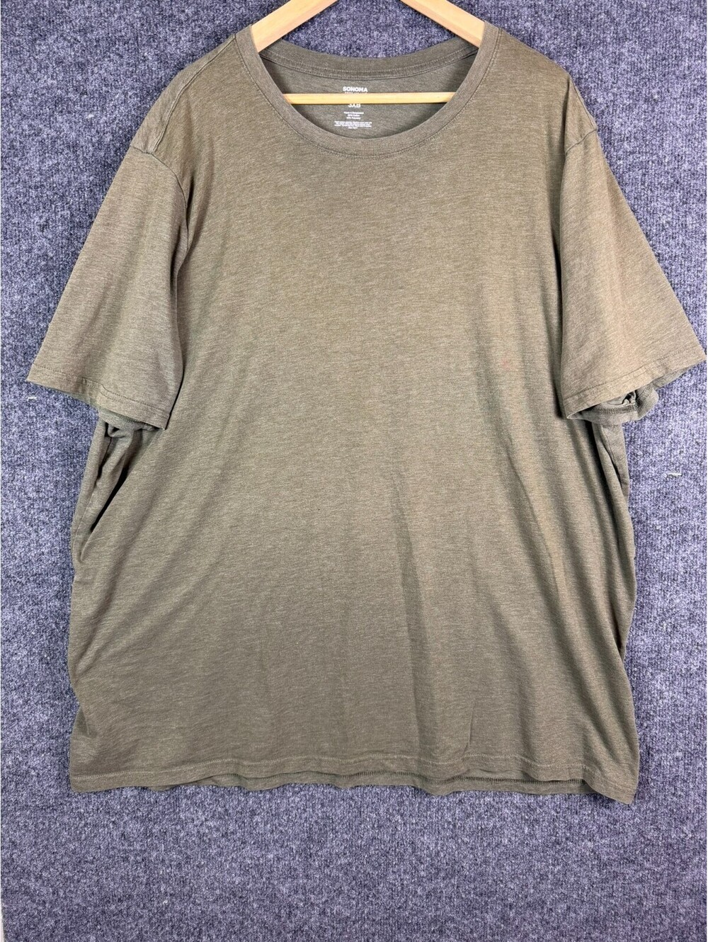 Sonoma Goods For Life Mens T Shirt Size 3XB Big & Tall Olive Green Short Sleeve